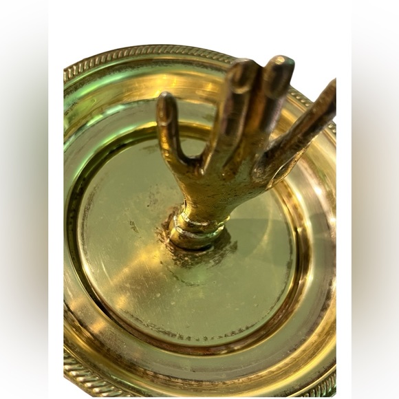 Vintage Victorian Ladies Hand Ring Holder Trinket Brass Dish - Picture 6 of 8